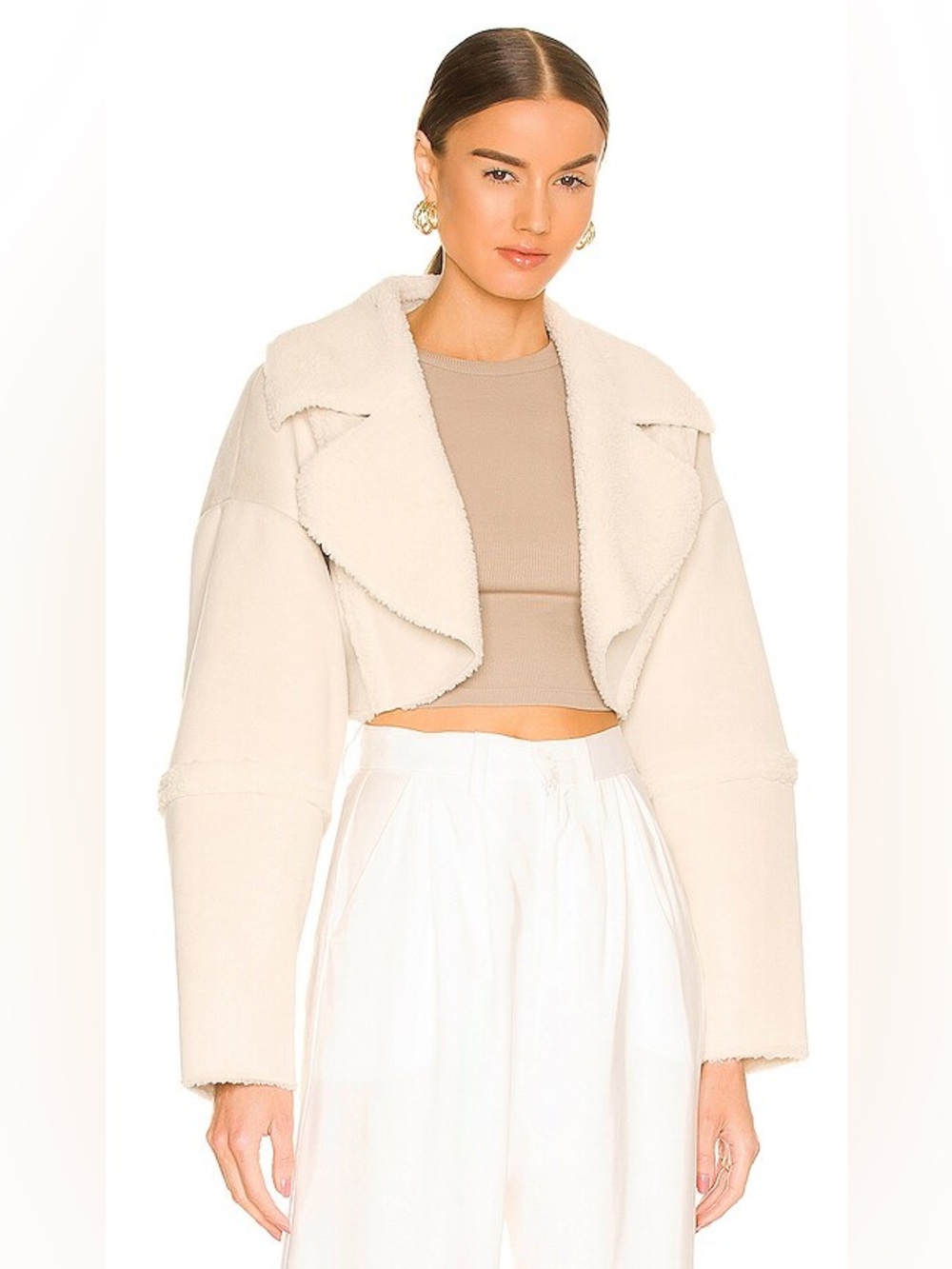 Lovers + Friends Nahal Cropped Jacket in Dove Grey